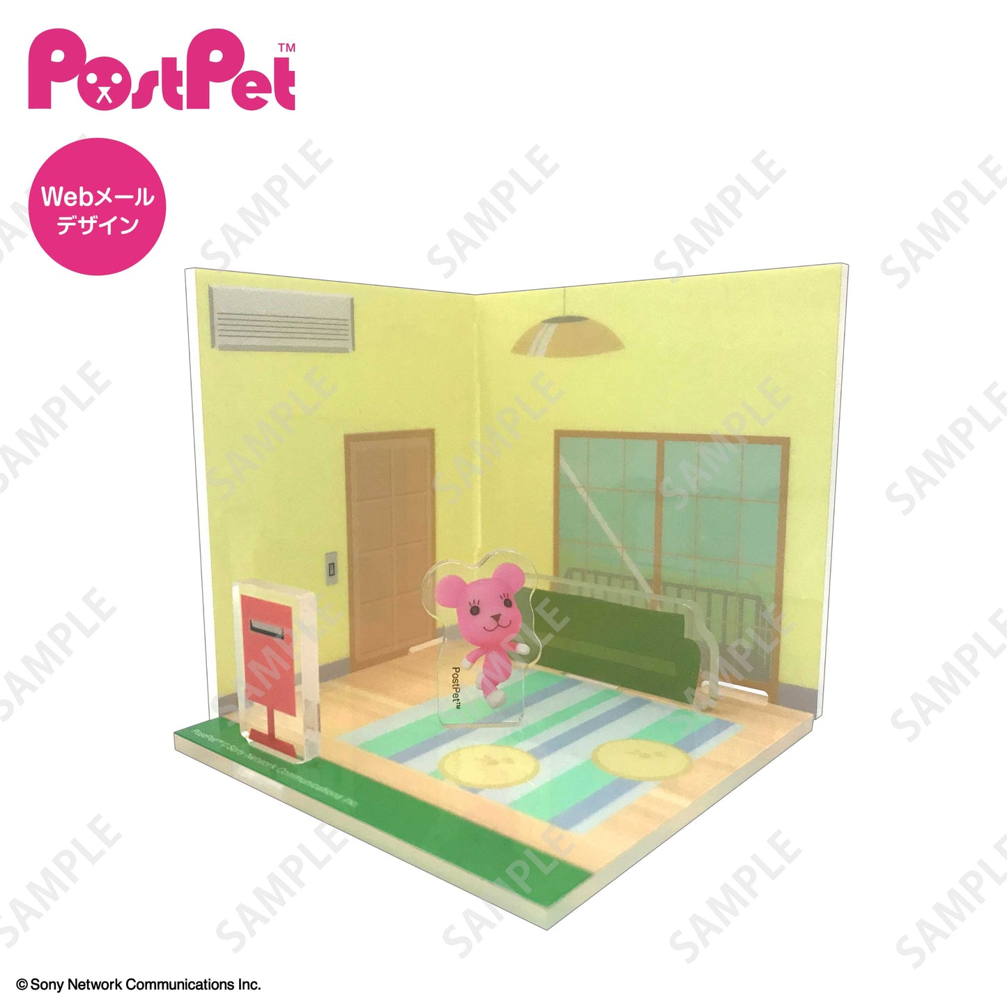 ポストペット モモのお部屋風アクリルジオラマ　｢Webメール de PostPet｣