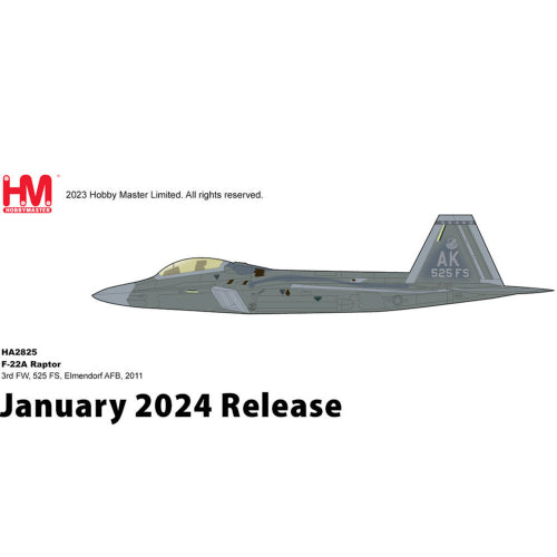 【ホビーマスター】1/72 F-22 ラプター “アメリカ空軍 第3航空団 第525戦闘飛行隊 2011″